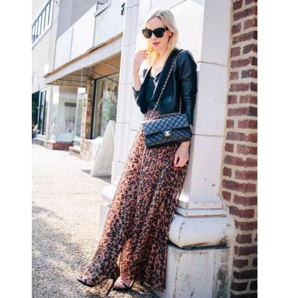 Leopard Animal Print Chiffon Sheer Maxi Skirt - Picture 7 of 8
